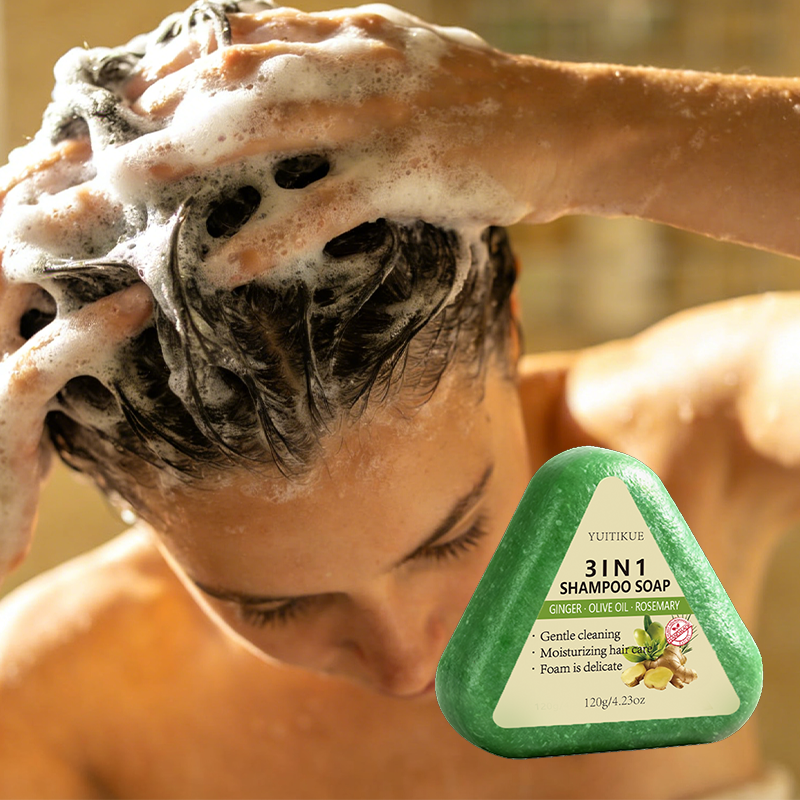 Soap Making Olive Oil - Yuitikue 3-in-1 Ginger Shampoo Soap, 120g