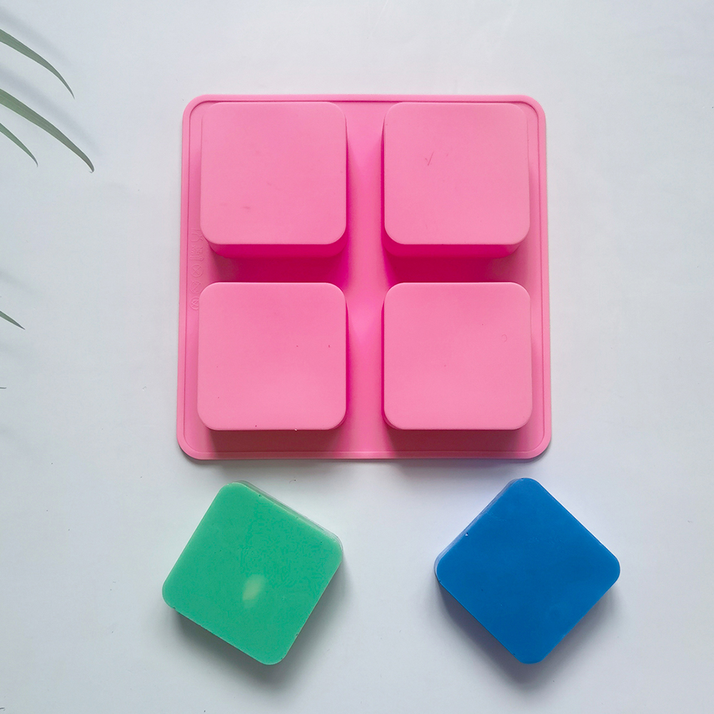 Soap Mold Silicone Loaf - Handmade 4 Holes Square Silicone Soap