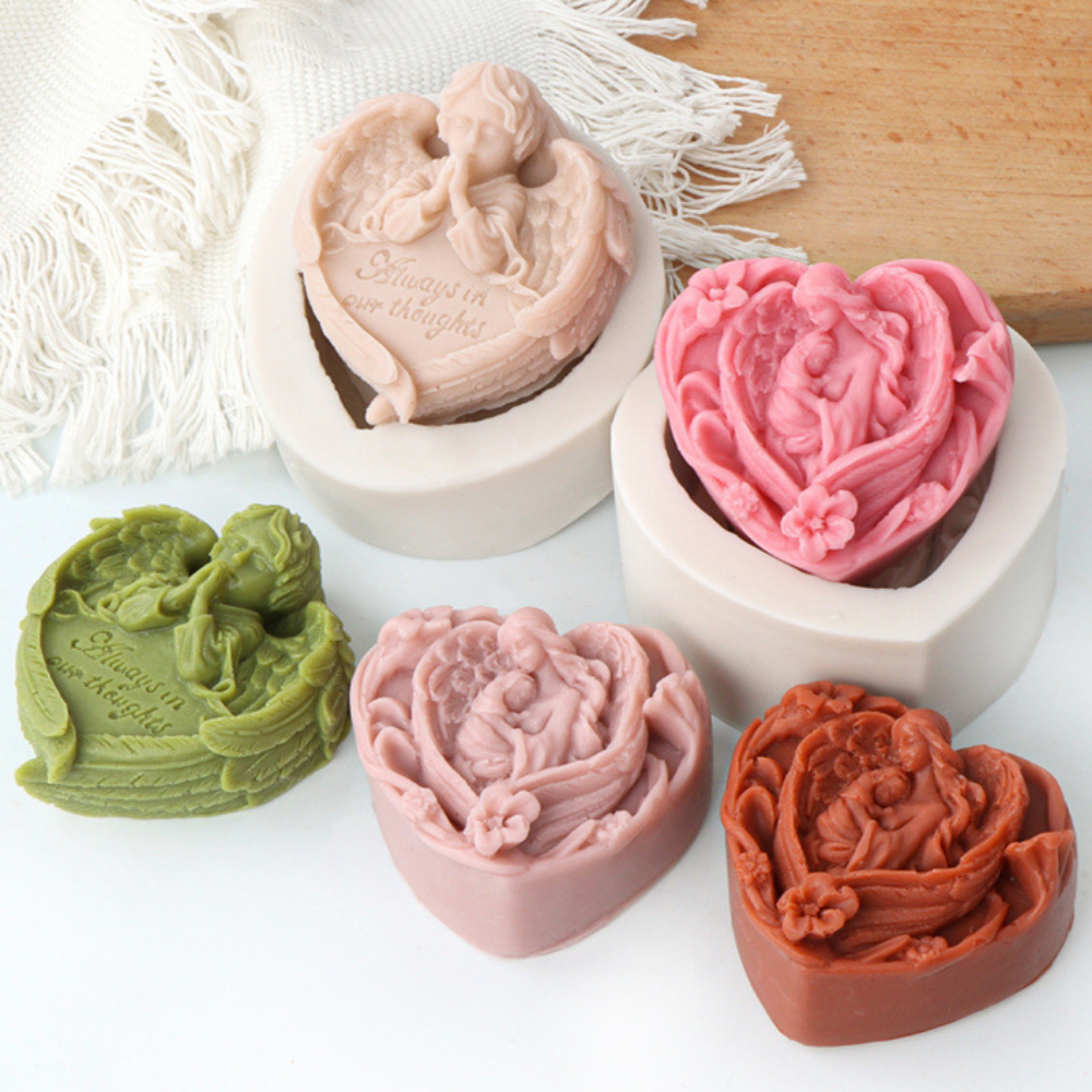 Soap Making Gifts - Prayer Angel Heart Soap Silicone Mould