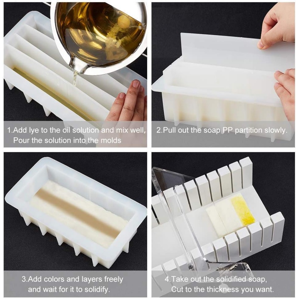 1 Pack 5pcs Silicone Loaf Soap - đánh giá và giá Soap Mold Silicone Loaf