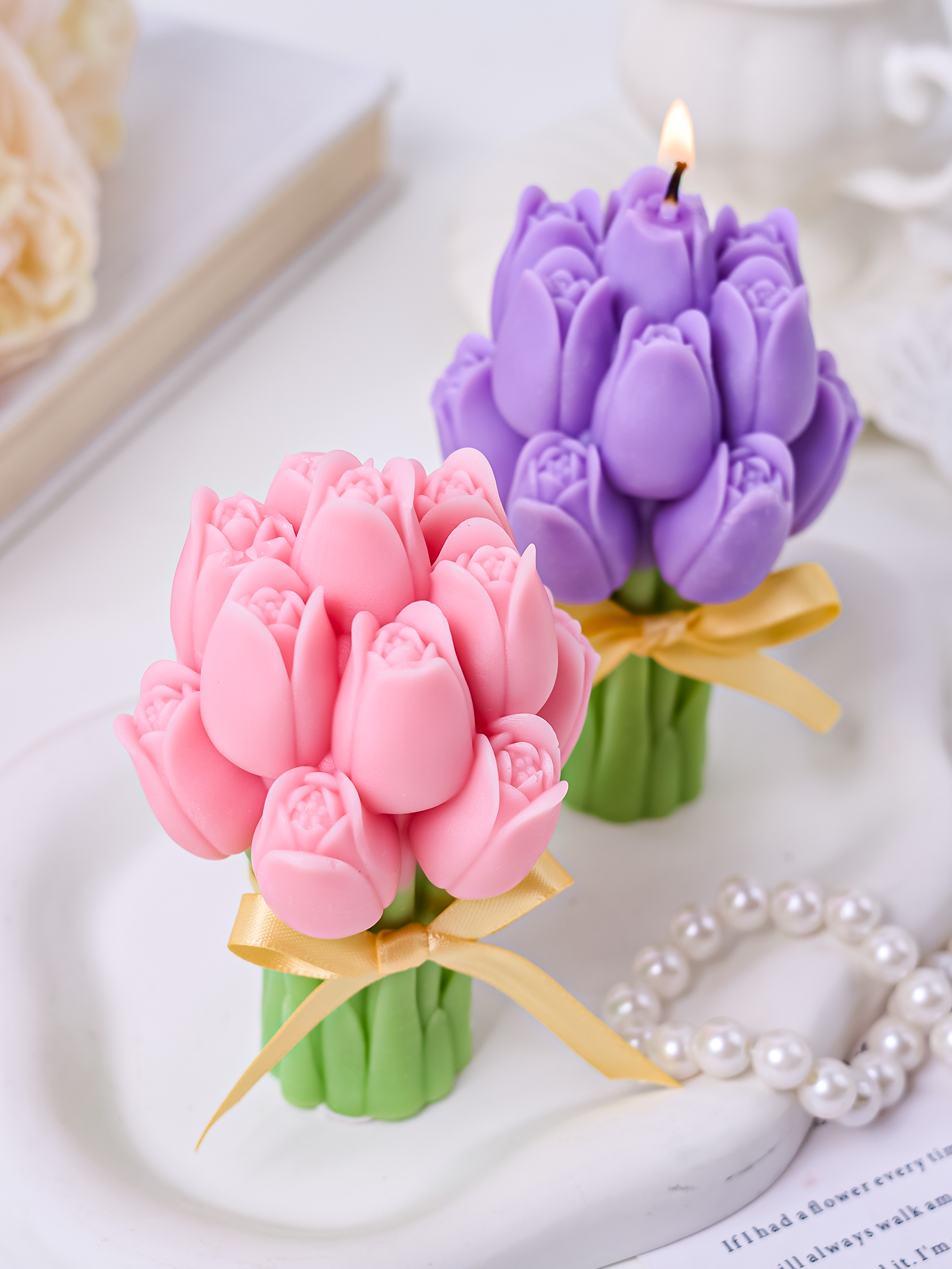 3D Tulip Bouquet Aroma Candle  - đánh giá và giá Soap Making Scents