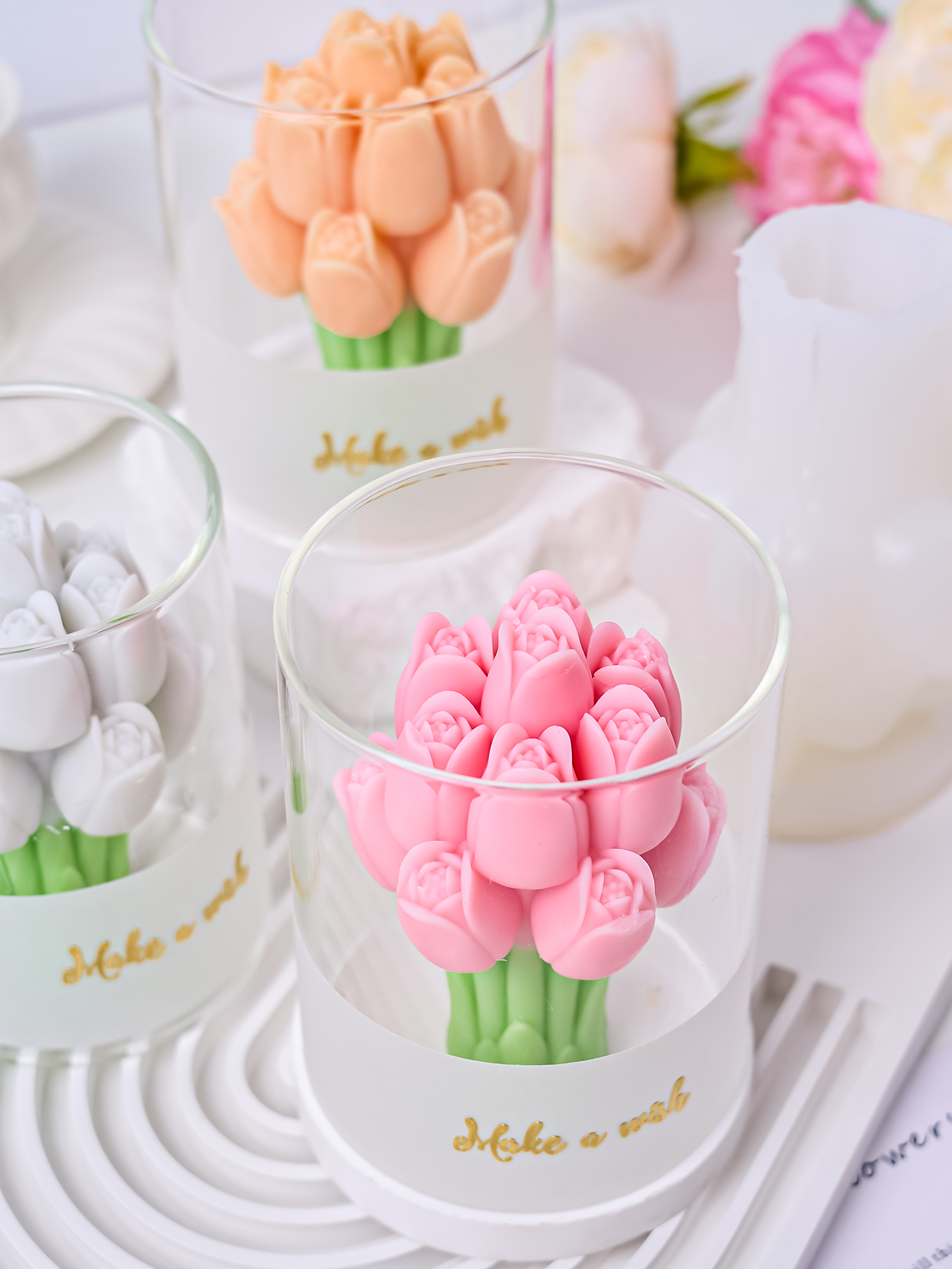 3D Tulip Bouquet Aroma Candle  - đánh giá và giá Soap Making Scents