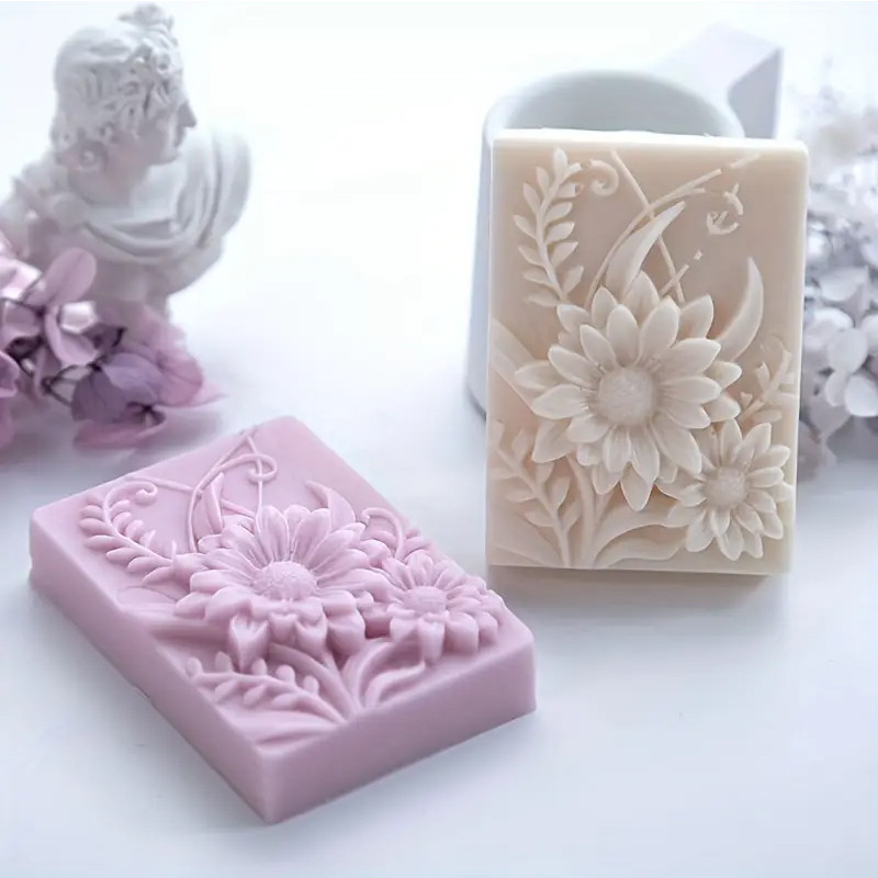 3D Flower Square Soap Silicone - đánh giá và giá Soap Making Scents