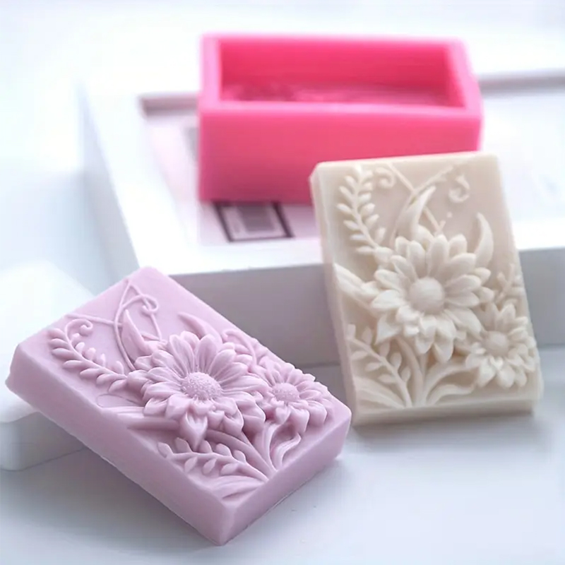 3D Flower Square Soap Silicone - đánh giá và giá Soap Making Scents