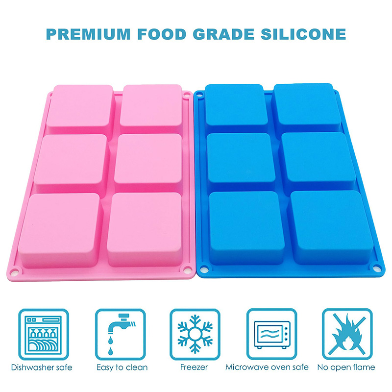 Square Soap Molds 6-Cavity Non - đánh giá và giá Soap Mold Silicone Loaf