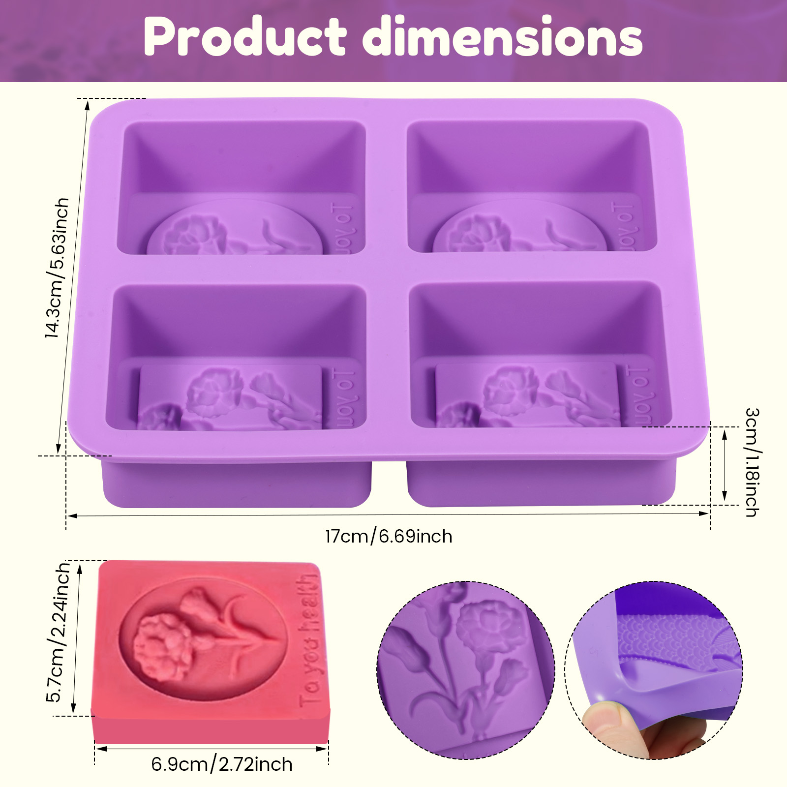 2Pcs Square Flower Handmade So - đánh giá và giá Soap Making Oils