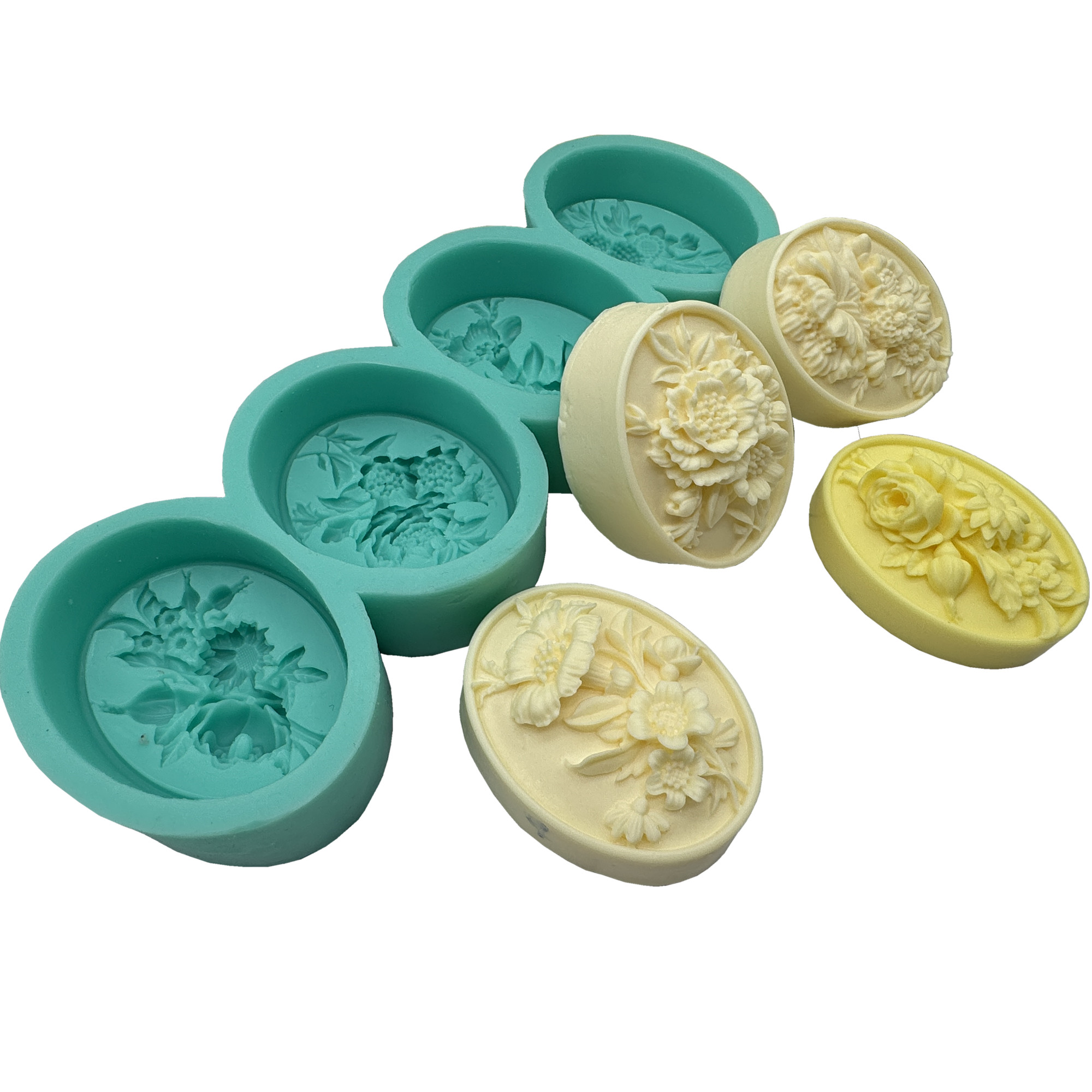 4Cavity Oval Flower 3D Soap Mo - đánh giá và giá Soap Making Scents