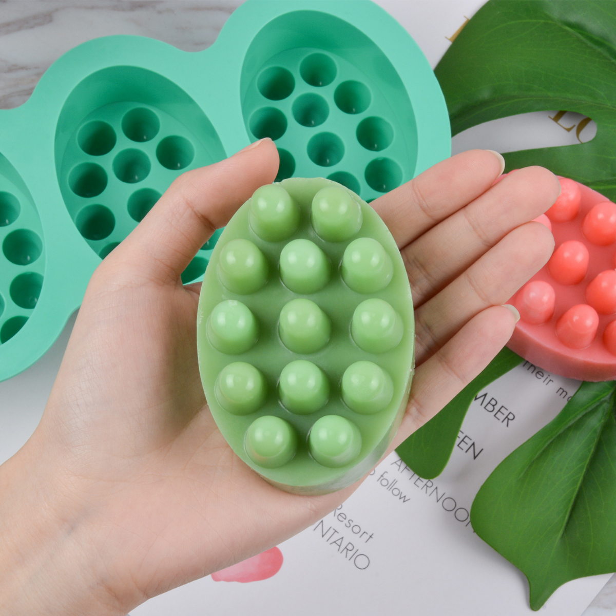 4 Hole Oval Massage Soap Silic - đánh giá và giá Soap Mold Silicone Loaf
