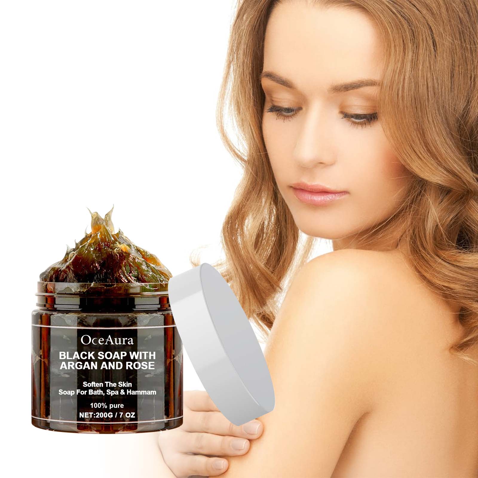OCEAURA Black Soap With Argan  - đánh giá và giá Castor Oil Soap