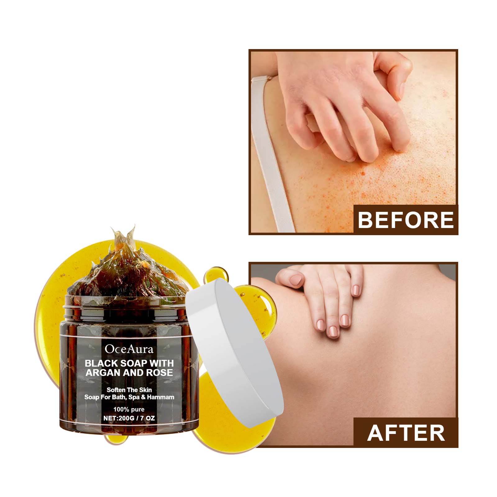 OCEAURA Black Soap With Argan  - đánh giá và giá Castor Oil Soap