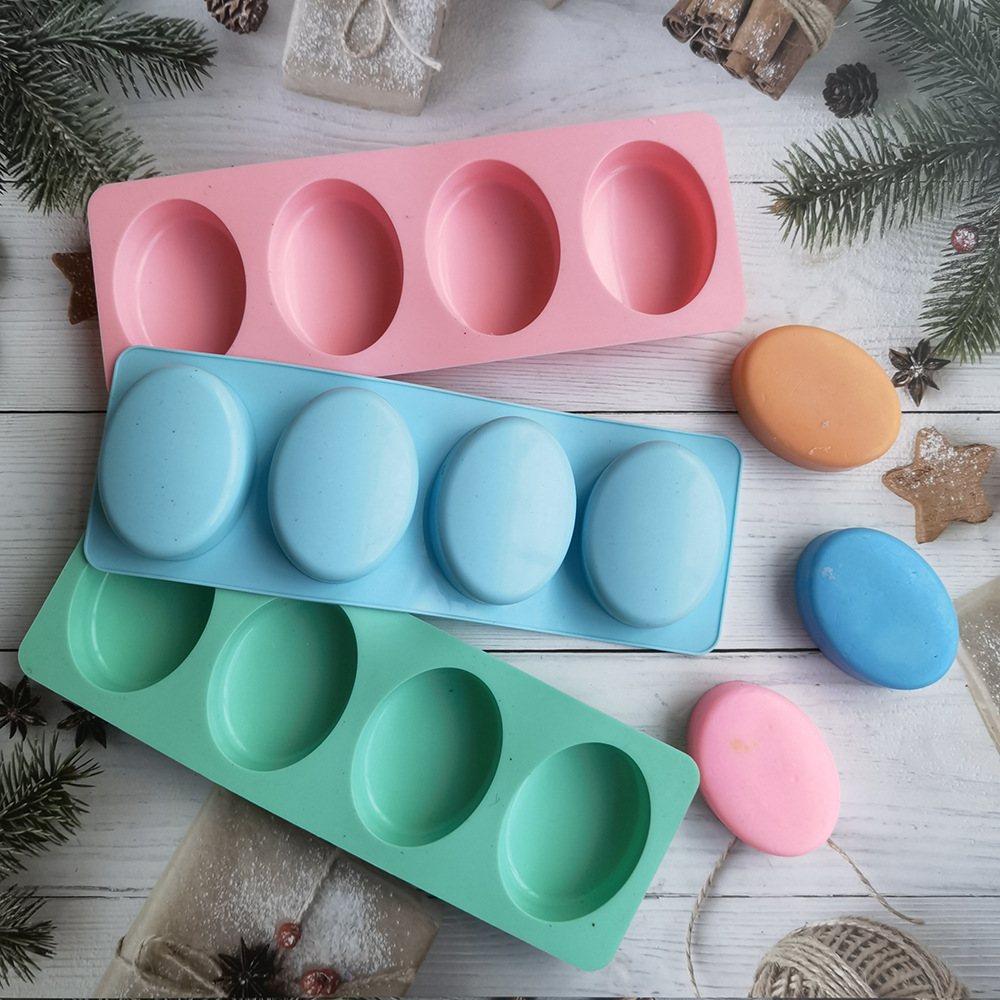4 Cavities Oval Handmade Soap  - đánh giá và giá Soap Making Gifts