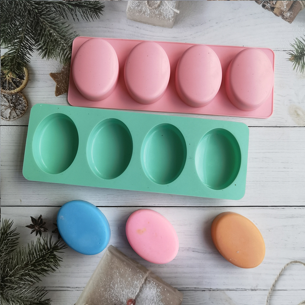 4 Cavities Oval Handmade Soap  - đánh giá và giá Soap Making Gifts