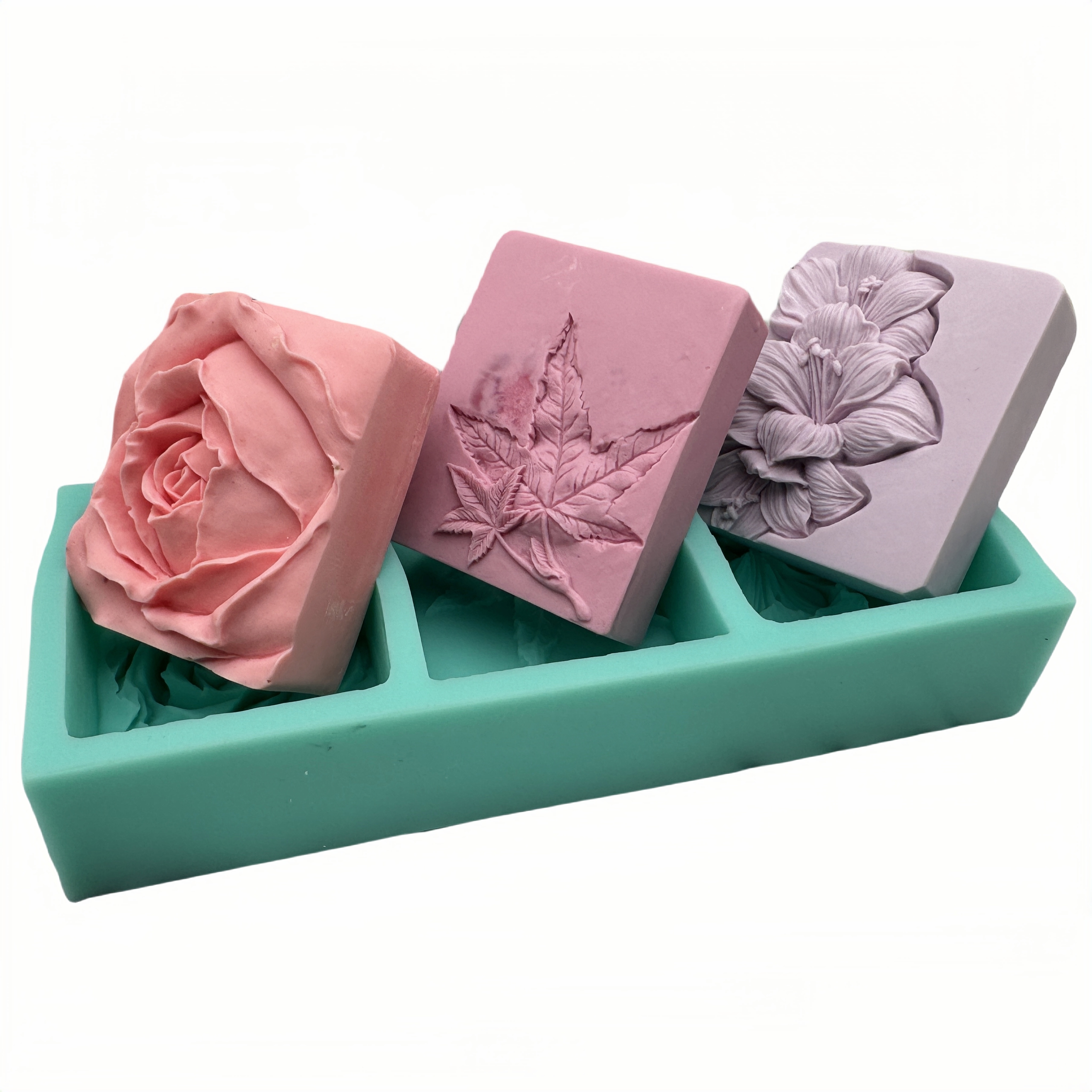 3 Cavities Silicone Flower Soa - đánh giá và giá Soap Mold Silicone Loaf